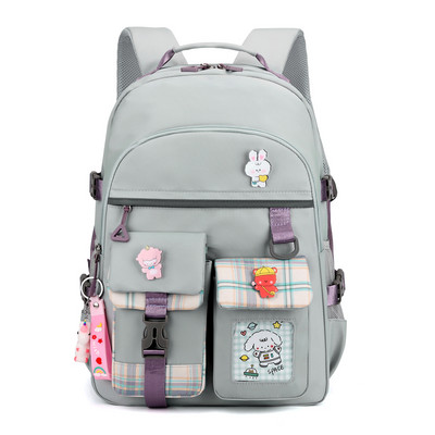 Bērnu skolas mugursoma ar kabatu un rāvējslēdzēju