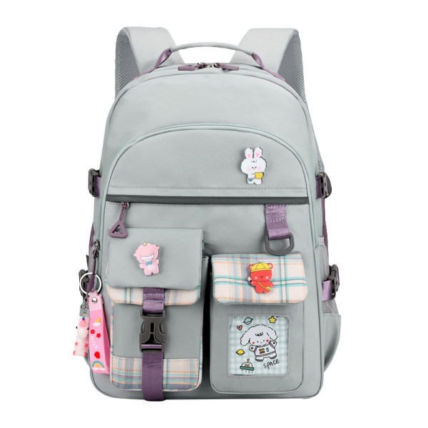 Bērnu skolas mugursoma ar kabatu un rāvējslēdzēju