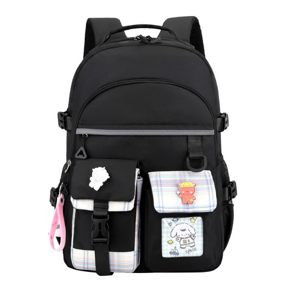 Bērnu skolas mugursoma ar kabatu un rāvējslēdzēju