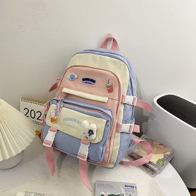 Gyermek iskolai hátizsák nyomattal és zsebbel