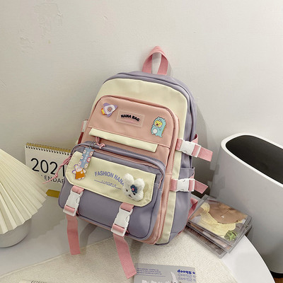 Gyermek iskolai hátizsák nyomattal és zsebbel