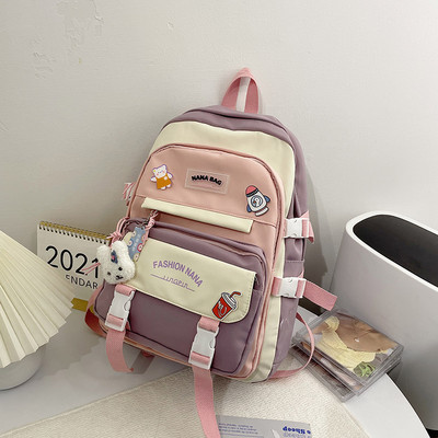 Gyermek iskolai hátizsák nyomattal és zsebbel