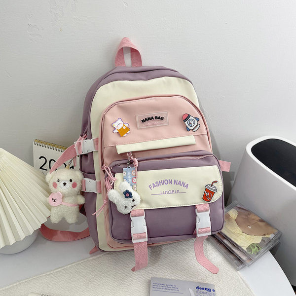 Gyermek iskolai hátizsák nyomattal és zsebbel