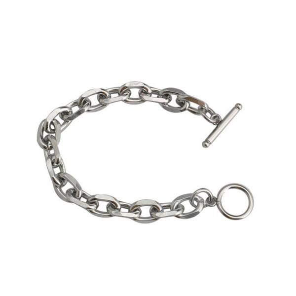 Férfi titán acél karkötő - ezüst színben
