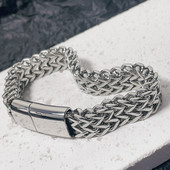 Pletena muška čelična narukvica