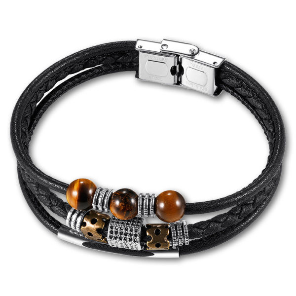 Muška kožna narukvica s kamenčićima