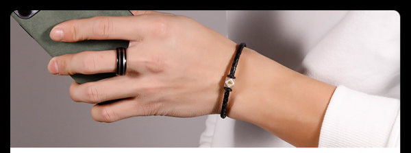 Vīriešu rokassprādzes virve no eko ādas ikdienas modeļa