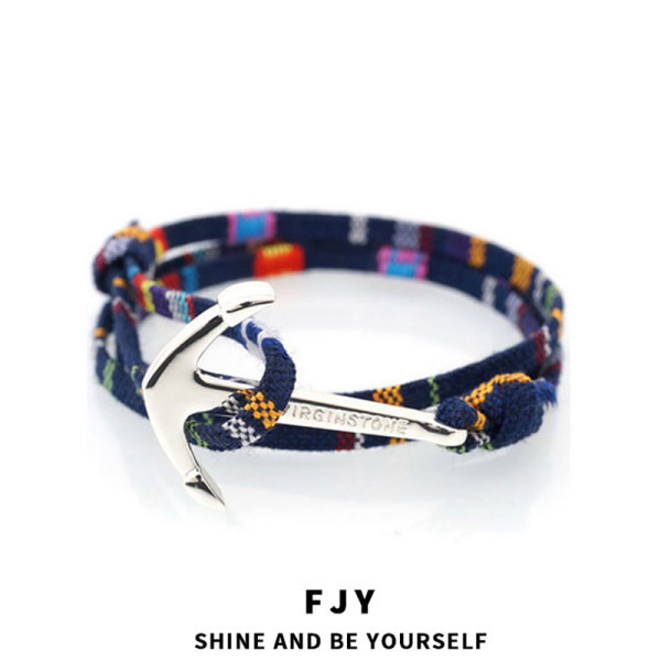 Férfi karkötő horgonyfonás mintával