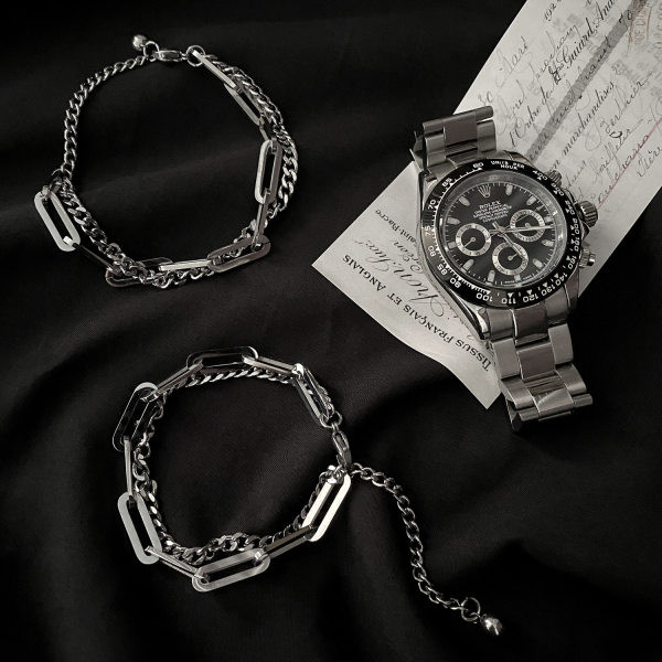 Kétrétegű férfi karkötő alkalmi modell