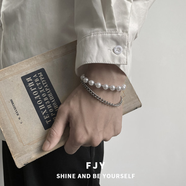Ανδρικό βραχιόλι με πέρλες
