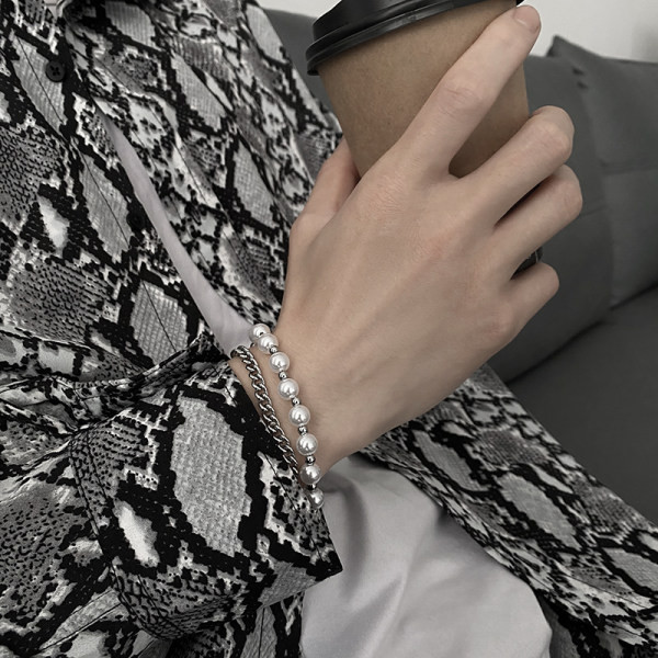 Ανδρικό βραχιόλι με πέρλες