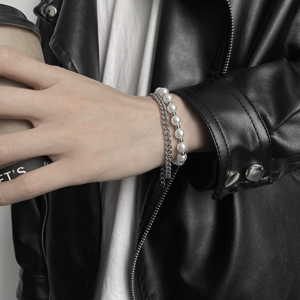 Ανδρικό βραχιόλι με πέρλες