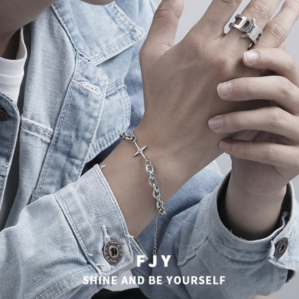 Retro modeļa vīriešu tērauda rokassprādze