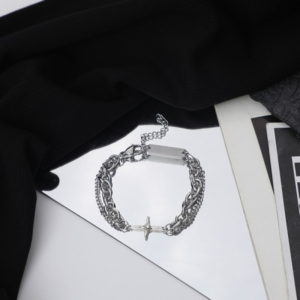 Retro modeļa vīriešu tērauda rokassprādze