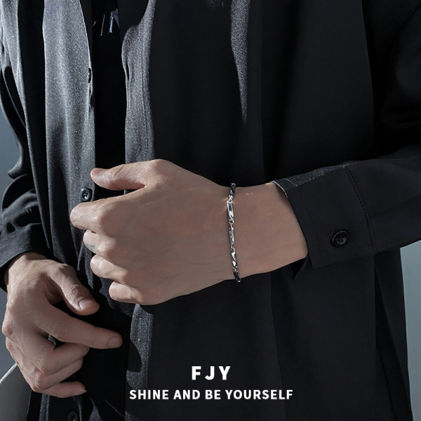 Vīriešu tērauda rokassprādze ar metāla aizdari