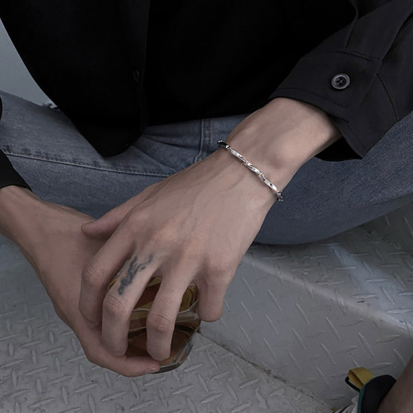 Vīriešu tērauda rokassprādze ar metāla aizdari