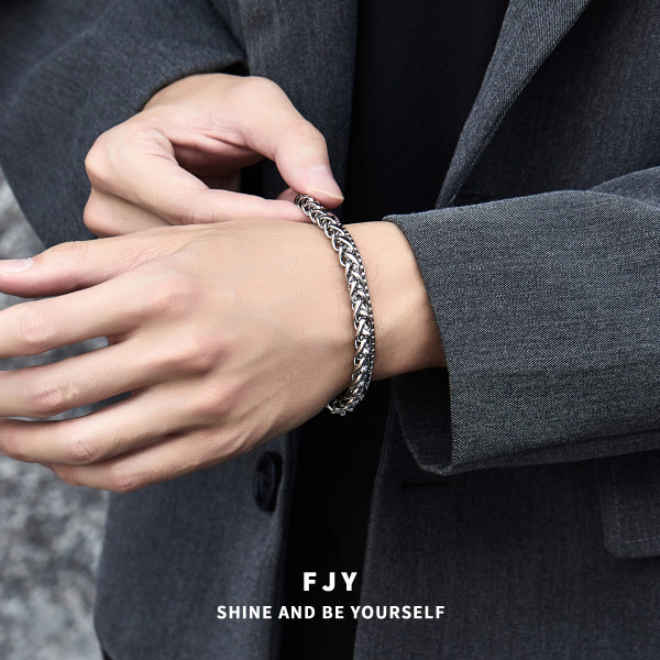 Divslāņu vīriešu rokassprādze sudraba krāsā