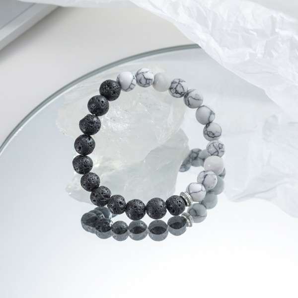 Vīriešu rokassprādzes ikdienas modelis ar pērlītēm