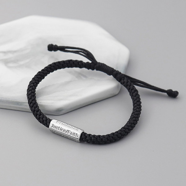 Ikdienas vīriešu rokassprādze ar metāla plāksni