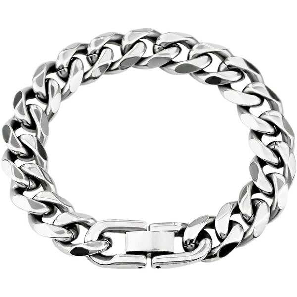 Ezüst színű acél karkötő