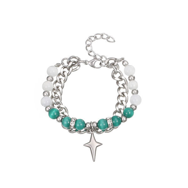 Férfi karkötő színes gyöngyökkel