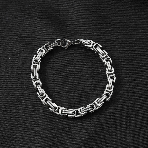 Ανδρικό βραχιόλι από ατσάλι τιτανίου σε ασημί χρώμα