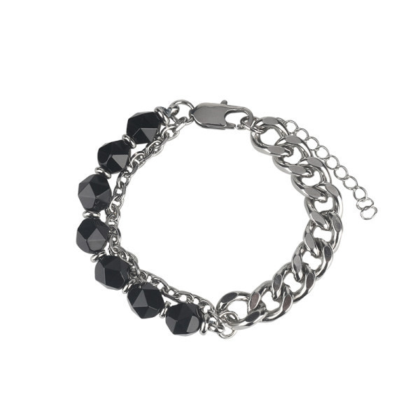 Vīriešu ikdienas rokassprādze ar tērauda fāzēm