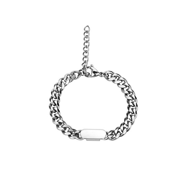 Modern férfi karkötő ezüst színben