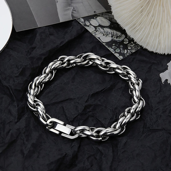 Ikdienas vīriešu bieza pīta rokassprādze