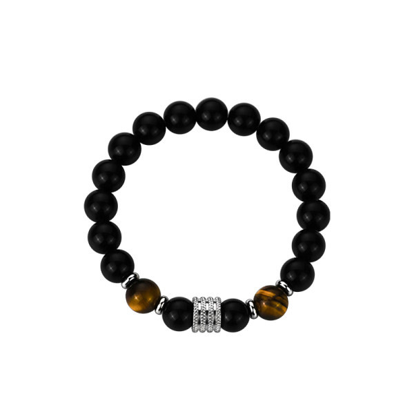 Férfi fekete gyöngyös karkötő