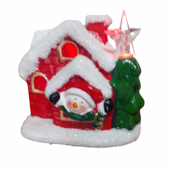 Фигурка Ahelos, Къща, Керамична, Светеща, 11х9 см