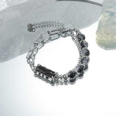 Oficiālā modeļa vīriešu rokassprādze ar akmeņiem