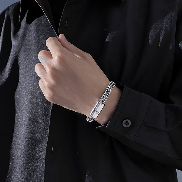 Vīriešu tērauda rokassprādze ar magnētisku sprādzi