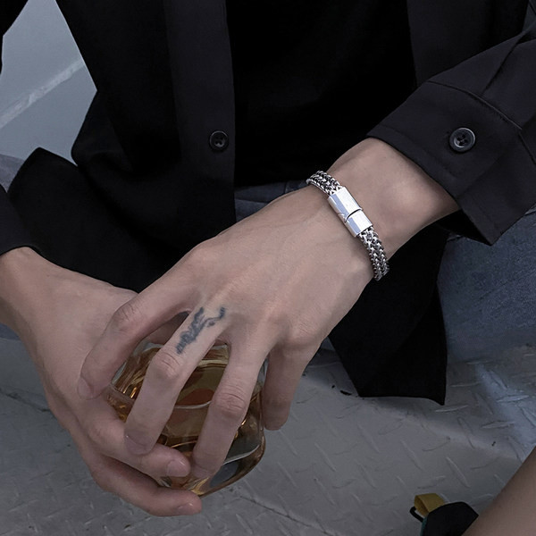 Vīriešu tērauda rokassprādze ar magnētisku sprādzi