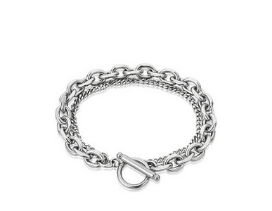 Kétrétegű férfi karkötő csattal