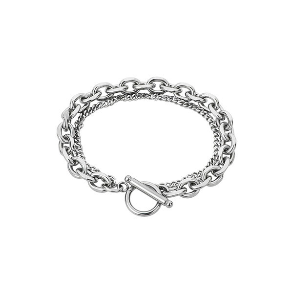 Kétrétegű férfi karkötő csattal