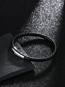 Vīriešu pīta eko ādas rokassprādze