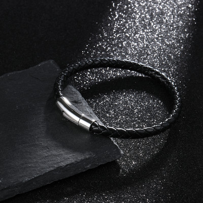 Vīriešu pīta eko ādas rokassprādze