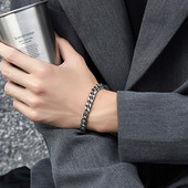 Sudraba vīriešu tērauda rokassprādze