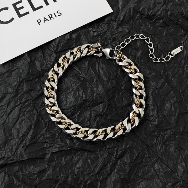 Sudraba vīriešu tērauda rokassprādze