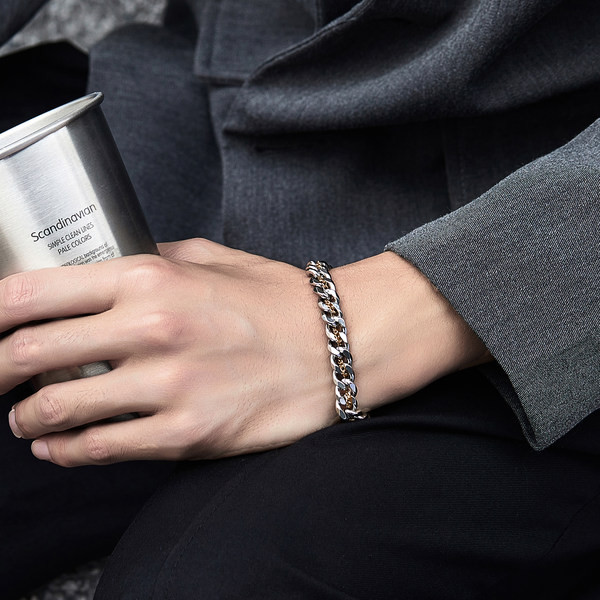 Sudraba vīriešu tērauda rokassprādze