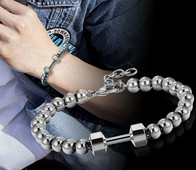 Moderna vīriešu rokassprādze - ar metāla elementu