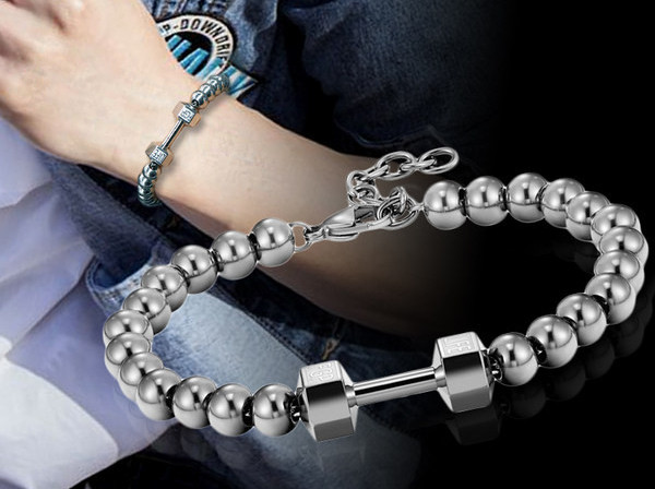 Moderna vīriešu rokassprādze - ar metāla elementu