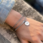 Acél férfi karkötő felirattal