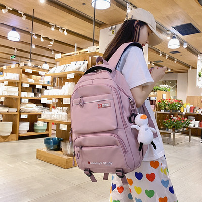 Vaikiška mokyklinė kuprinė su kišene ir užtrauktuku laisvalaikio modelis