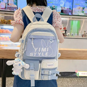 Vaikiška mokyklinė kuprinė su kišene ir spauda