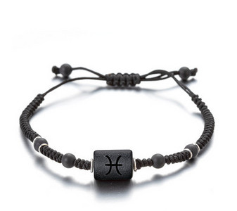 Muška crna ležerna narukvica