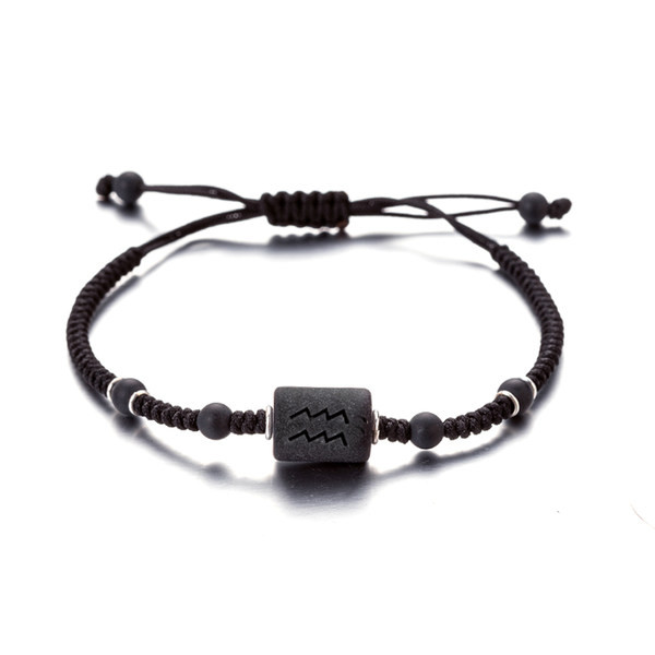 Muška crna ležerna narukvica