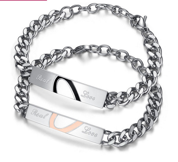 Įprasta titano plieno apyrankė poroms