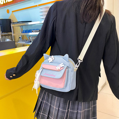 Bērnu maza soma meitenēm ar plecu rokturi un kabatu